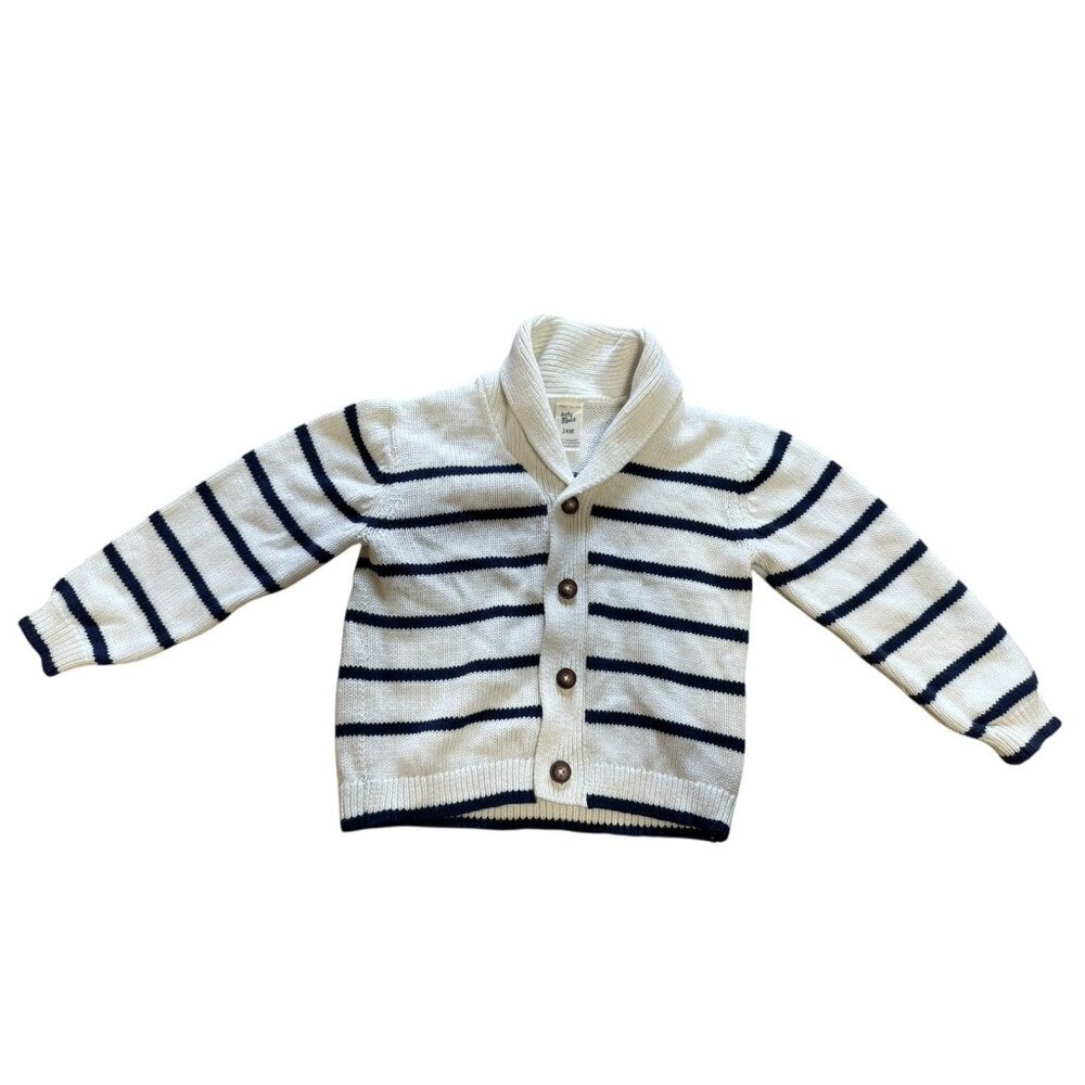 Baby Oshkosh Bgosh Size 24M Sweater Stripe Button Down‎ Collared Cotton Knit